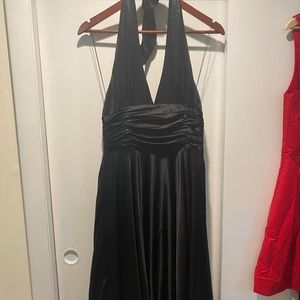 Black Silk Halter Dress